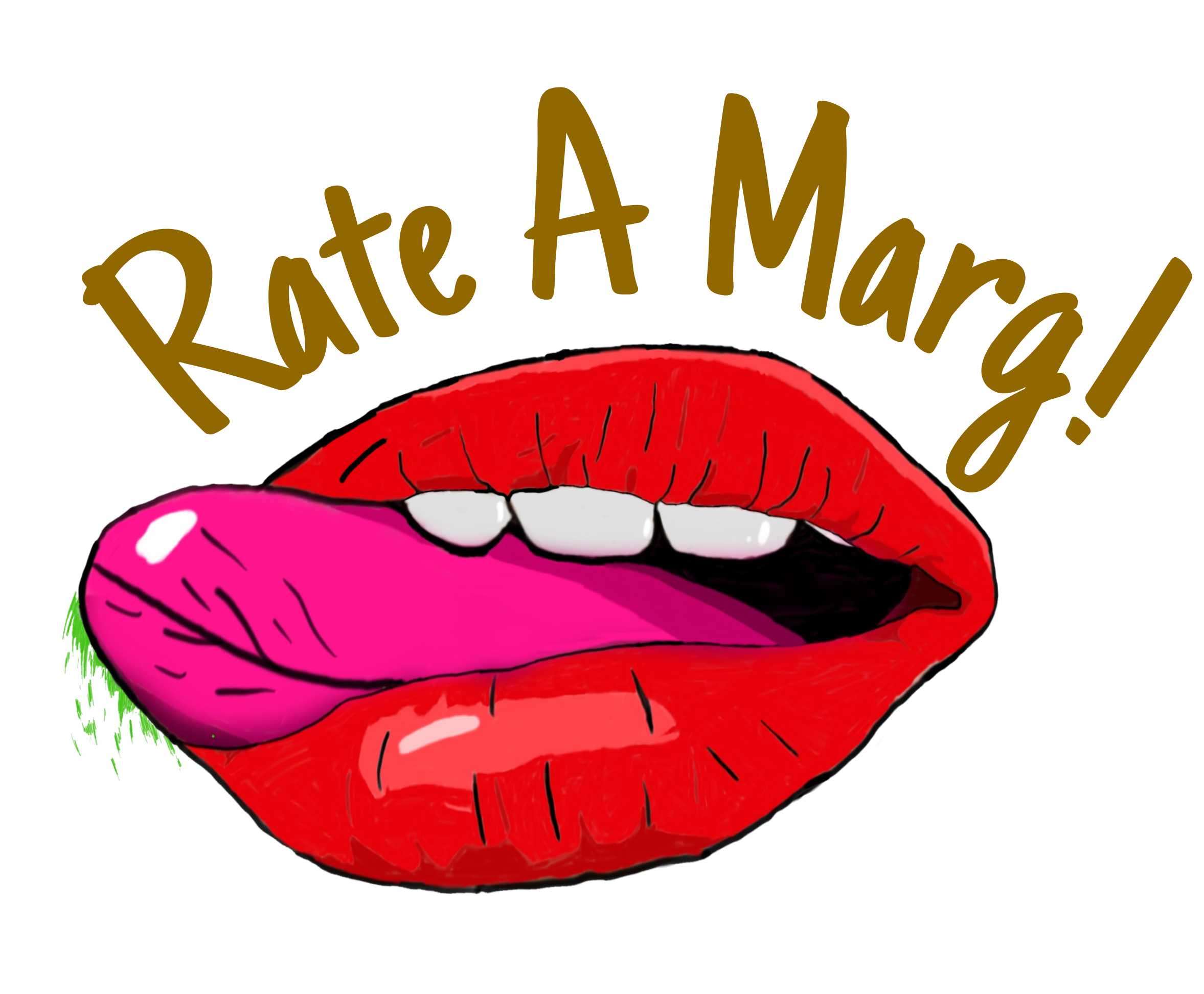 Rate a margarita illustrated lips logo